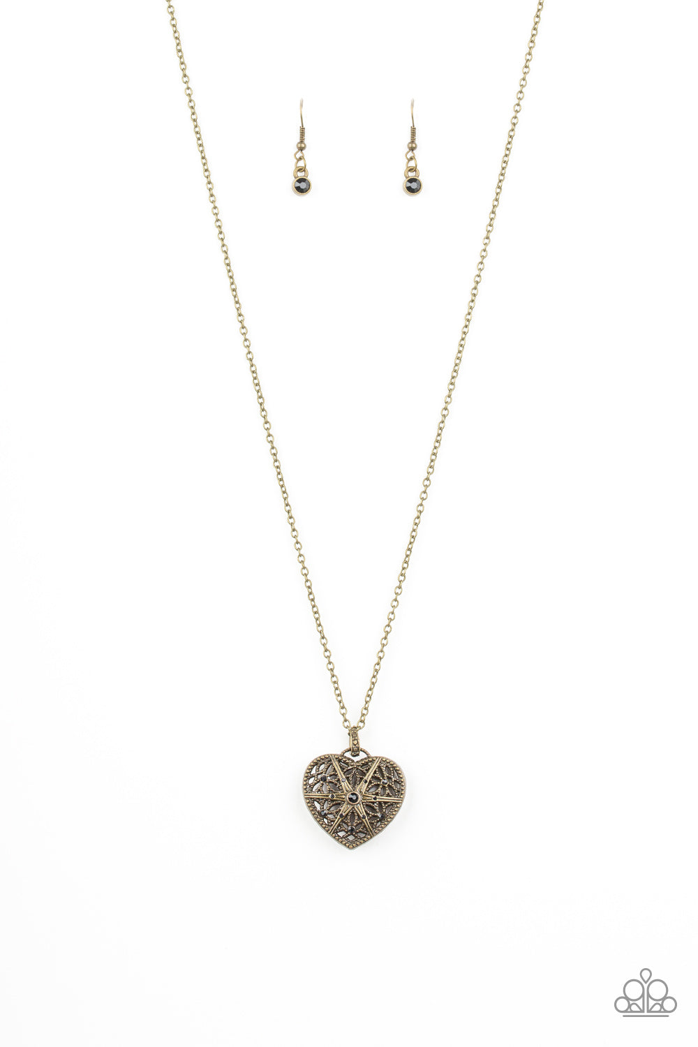 Casanova Charm - Black (Heart Rhinestone) Necklace freeshipping - JewLz4u Gemstone Gallery