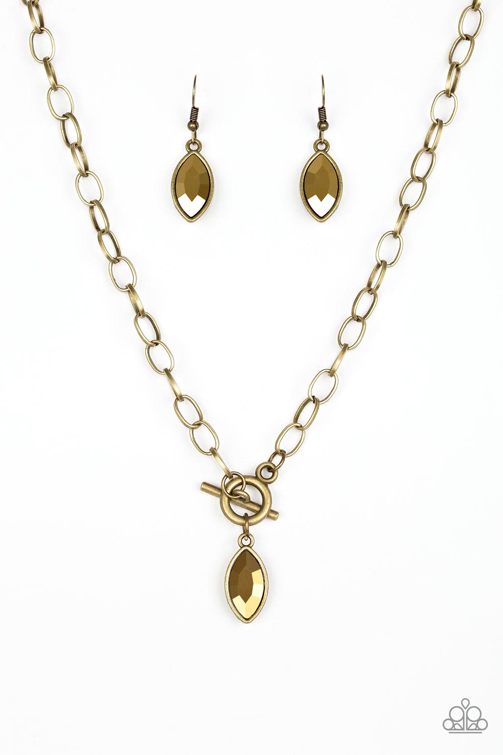 Club Sparkle - Brass Necklace freeshipping - JewLz4u Gemstone Gallery