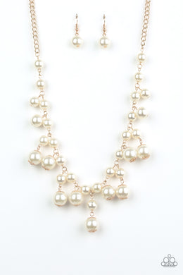 Soon To Be Mrs. - Gold (White Pearls) Necklace freeshipping - JewLz4u Gemstone Gallery