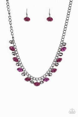 Runway Rebel Purple (Gunmetal) Necklace freeshipping - JewLz4u Gemstone Gallery