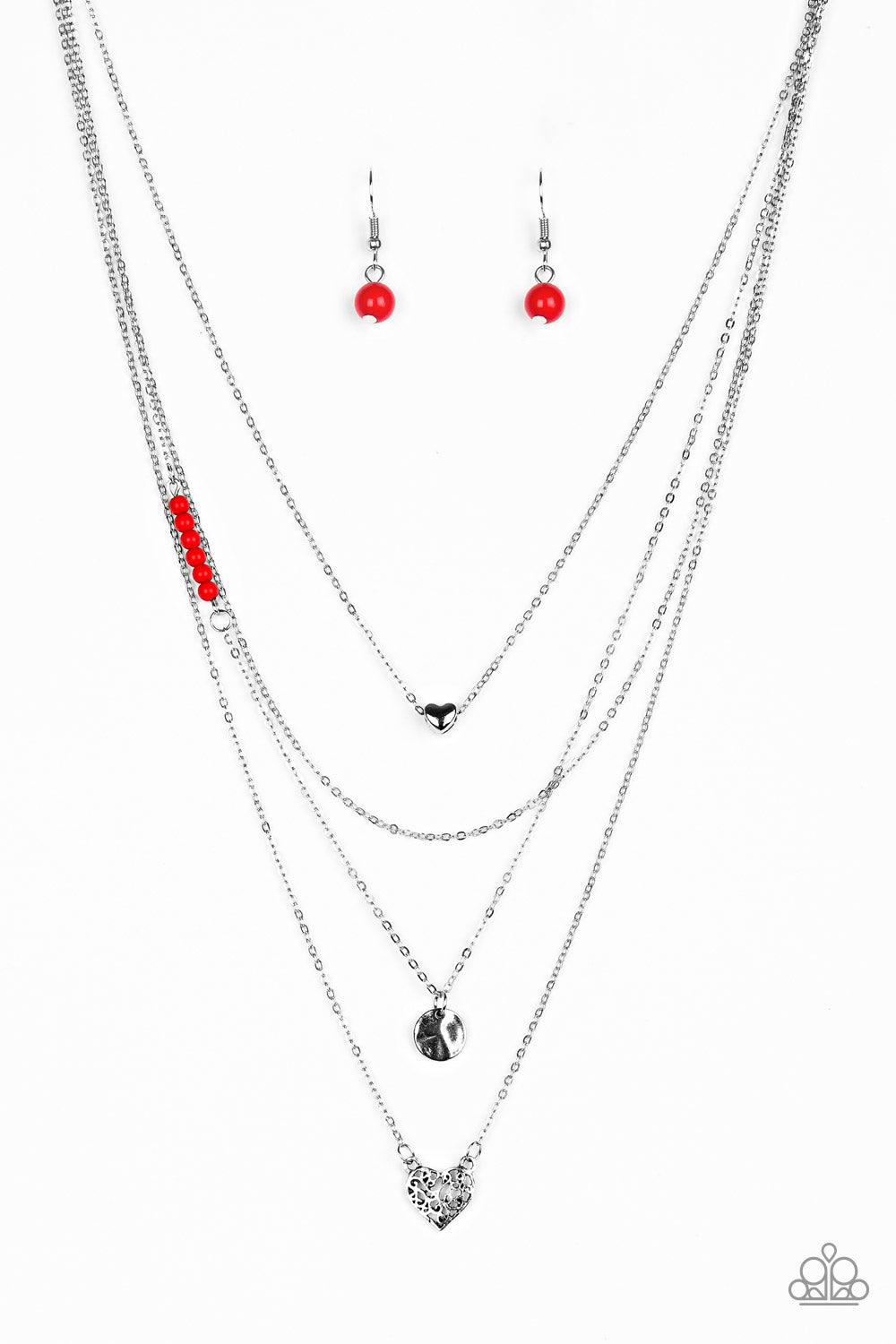Gypsy Heart Red (Silver Heart) Necklace freeshipping - JewLz4u Gemstone Gallery