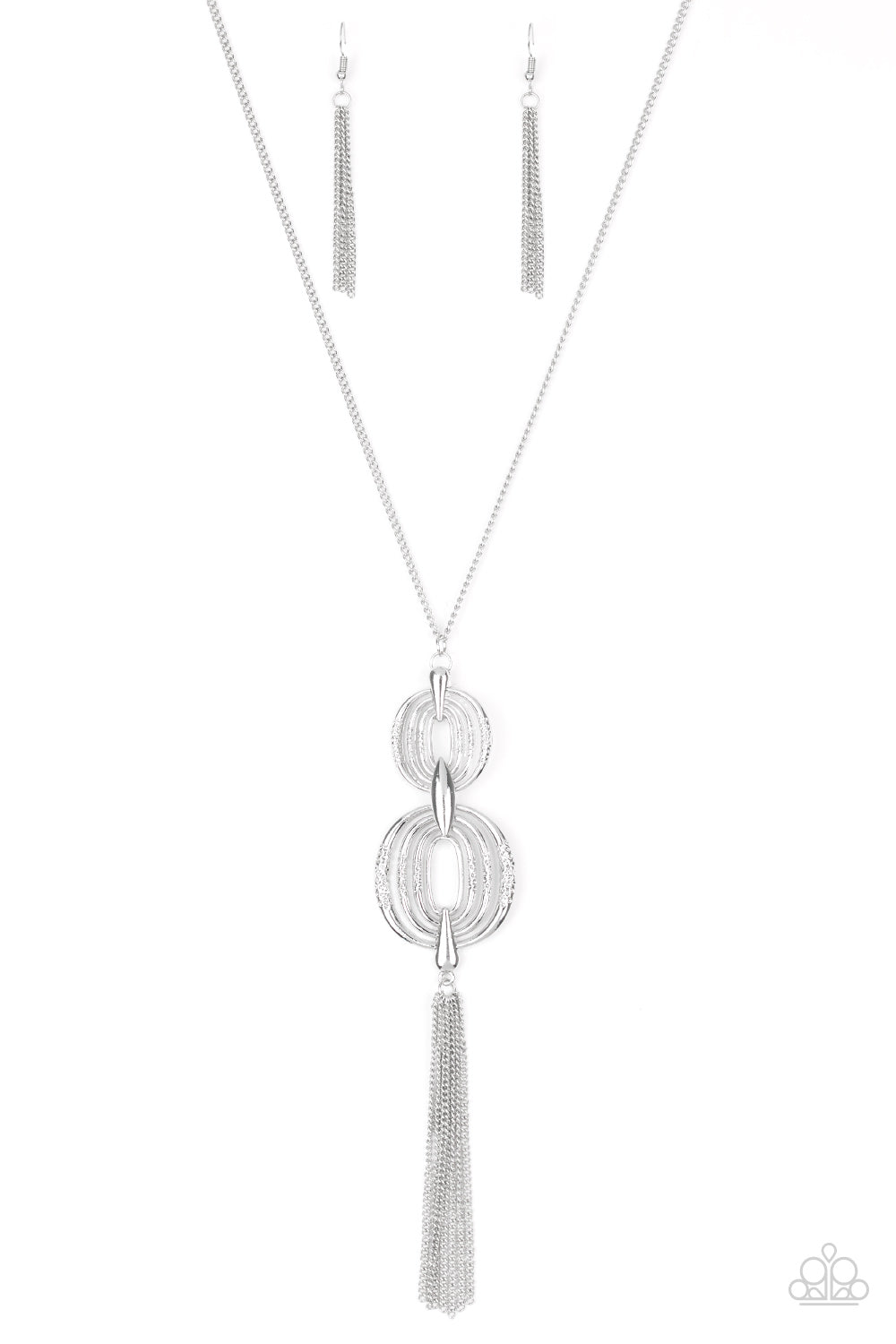 Timelessly Tasseled Silver Necklace freeshipping - JewLz4u Gemstone Gallery