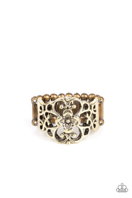 Fanciful Flower Gardens - Brass Ring freeshipping - JewLz4u Gemstone Gallery