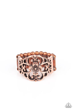 Fanciful Flower Gardens - Copper Ring freeshipping - JewLz4u Gemstone Gallery