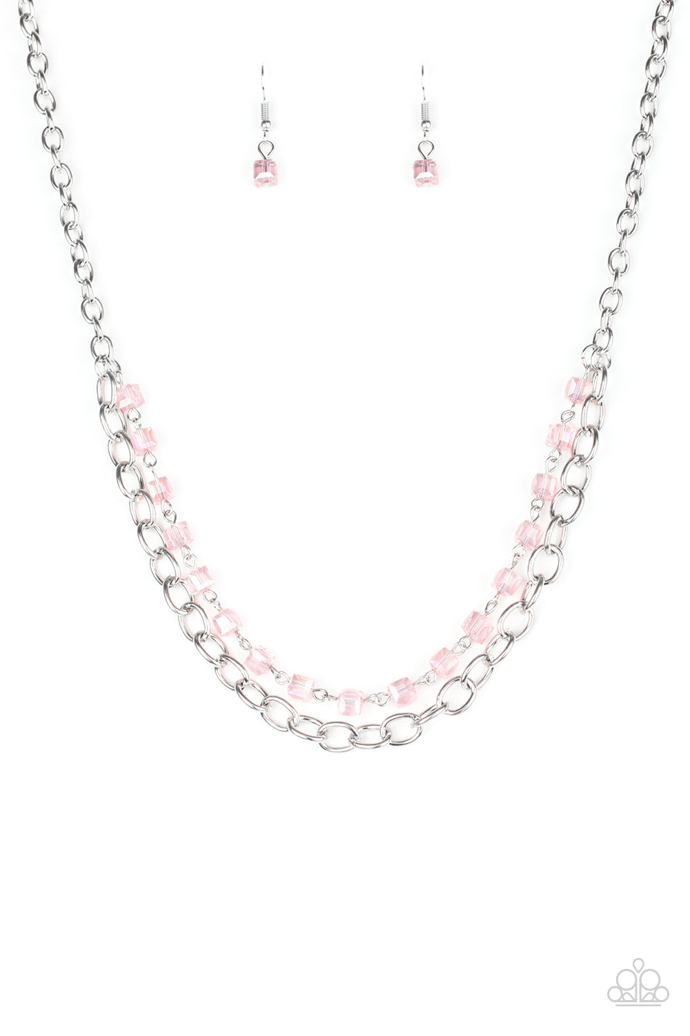 Block Party Princess  - Pink Necklace freeshipping - JewLz4u Gemstone Gallery