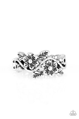 Stop and Smell The Flowers Silver Ring freeshipping - JewLz4u Gemstone Gallery