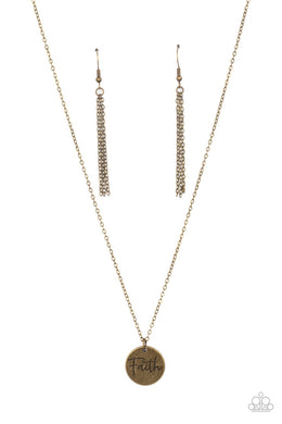 Choose Faith - Brass Necklace freeshipping - JewLz4u Gemstone Gallery