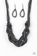 Load image into Gallery viewer, City Catwalk - Blue/Gunmetal  (Seed Bead) Necklace freeshipping - JewLz4u Gemstone Gallery
