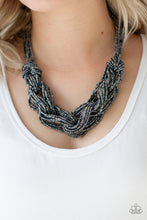 Load image into Gallery viewer, City Catwalk - Blue/Gunmetal  (Seed Bead) Necklace freeshipping - JewLz4u Gemstone Gallery
