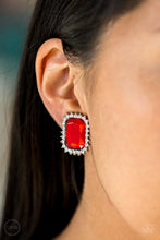 Load image into Gallery viewer, Downtown Dapper - Red Clip-On Earring freeshipping - JewLz4u Gemstone Gallery

