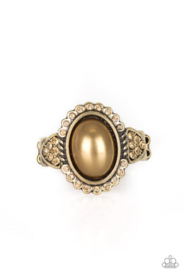 Pearl Party - Brass Ring freeshipping - JewLz4u Gemstone Gallery
