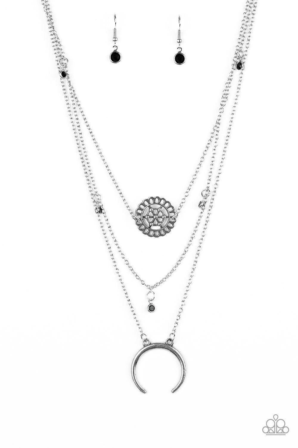 Lunar Lotus - Black Necklace freeshipping - JewLz4u Gemstone Gallery
