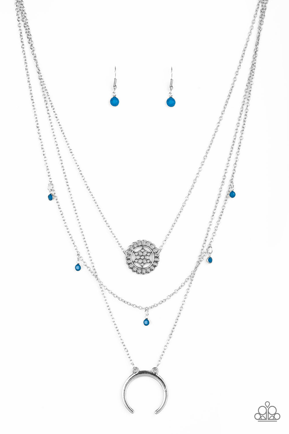 Lunar Lotus - Blue Necklace freeshipping - JewLz4u Gemstone Gallery