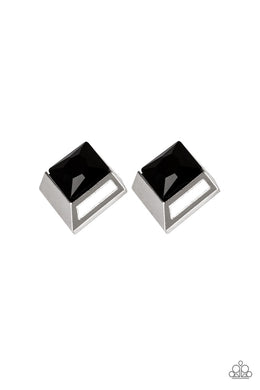 Stellar Square - Black Post Earring freeshipping - JewLz4u Gemstone Gallery