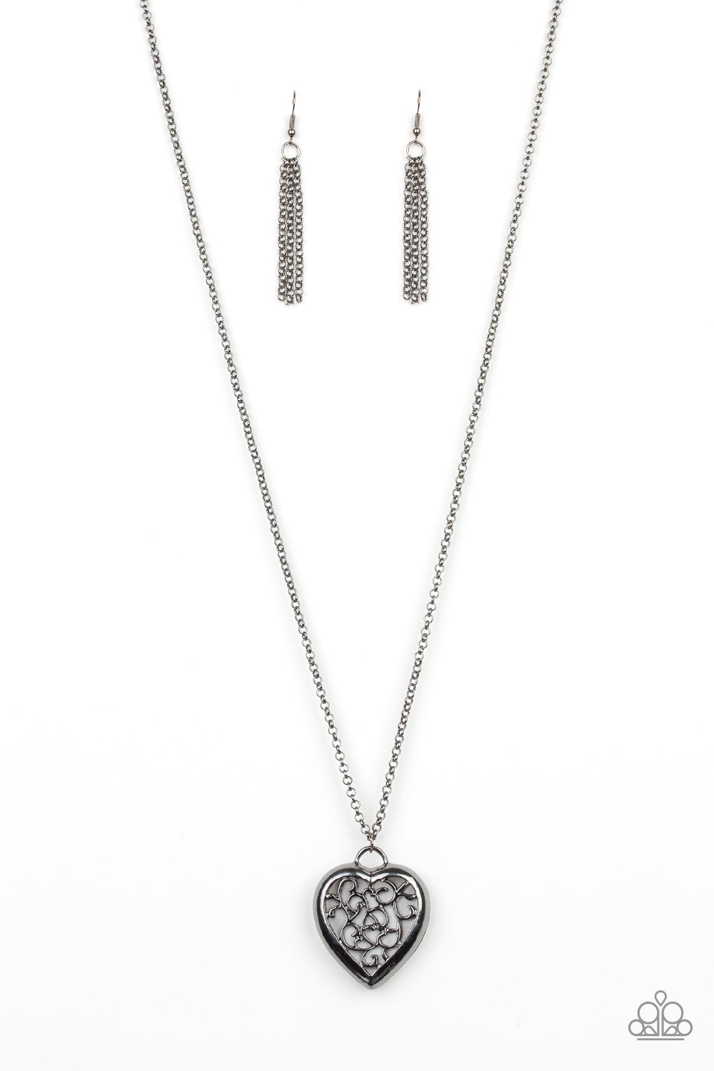 Victorian Valentine - Black Necklace freeshipping - JewLz4u Gemstone Gallery