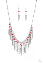 Load image into Gallery viewer, Feathered Ferocity - Red Necklace freeshipping - JewLz4u Gemstone Gallery
