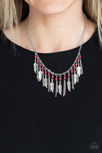 Load image into Gallery viewer, Feathered Ferocity - Red Necklace freeshipping - JewLz4u Gemstone Gallery
