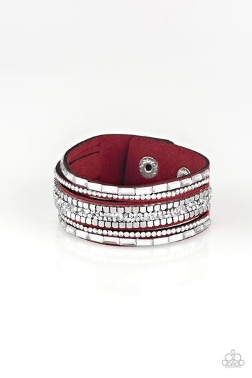 Rebel In Rhinestones Red Wrap Bracelet freeshipping - JewLz4u Gemstone Gallery