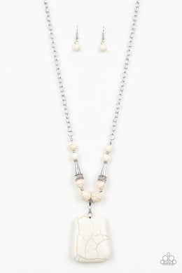 Sandstone Oasis - White (Sandstone Marble Stone) Necklace freeshipping - JewLz4u Gemstone Gallery