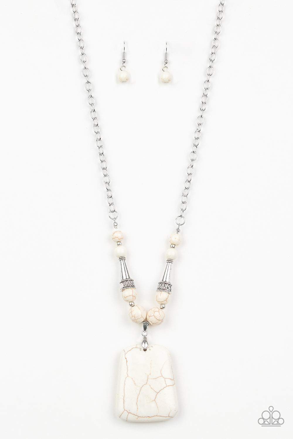 Sandstone Oasis - White (Sandstone Marble Stone) Necklace freeshipping - JewLz4u Gemstone Gallery