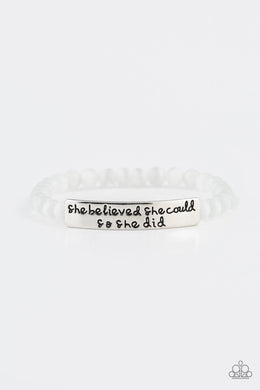 So She Did - White Bracelet freeshipping - JewLz4u Gemstone Gallery