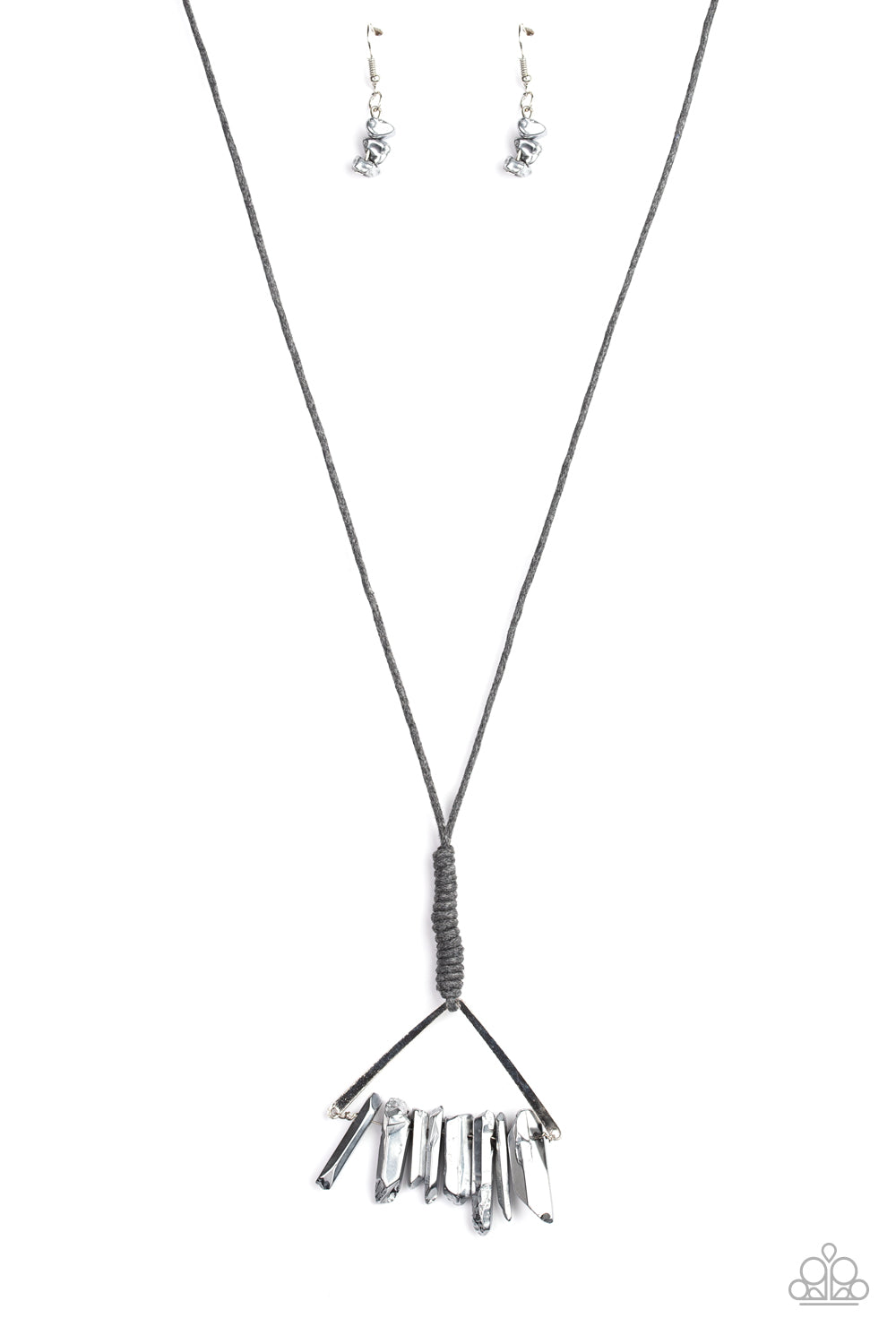 Raw Talent - Silver (Hematite) Necklace freeshipping - JewLz4u Gemstone Gallery