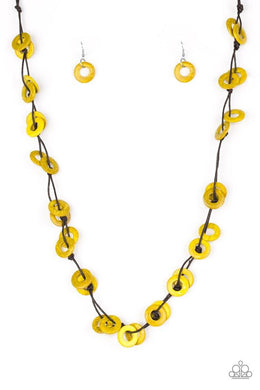 Waikiki Winds Yellow Wood Necklace freeshipping - JewLz4u Gemstone Gallery