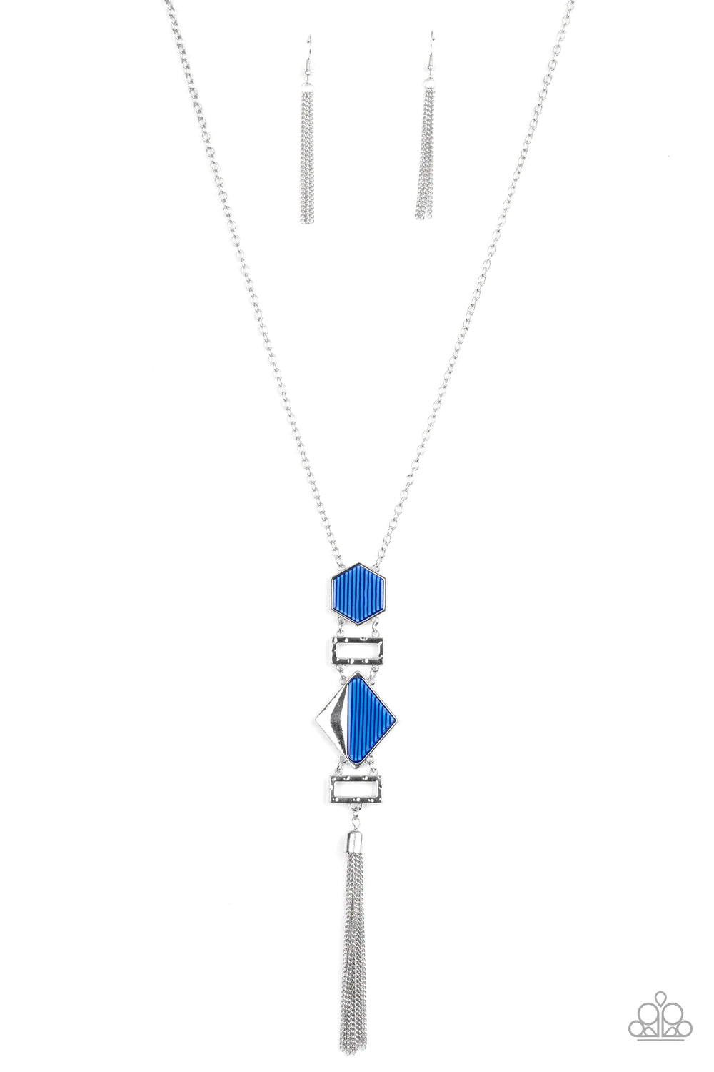 STRIPE Up a Conversation - Blue Necklace
