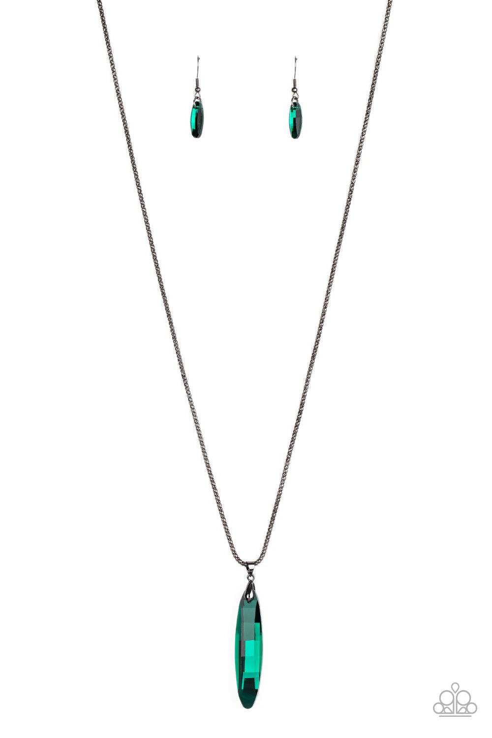 Meteor Shower - Green Necklace