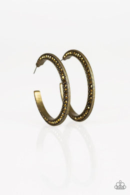 Dazzling Diamond-naire - Brass Hoop Earring freeshipping - JewLz4u Gemstone Gallery