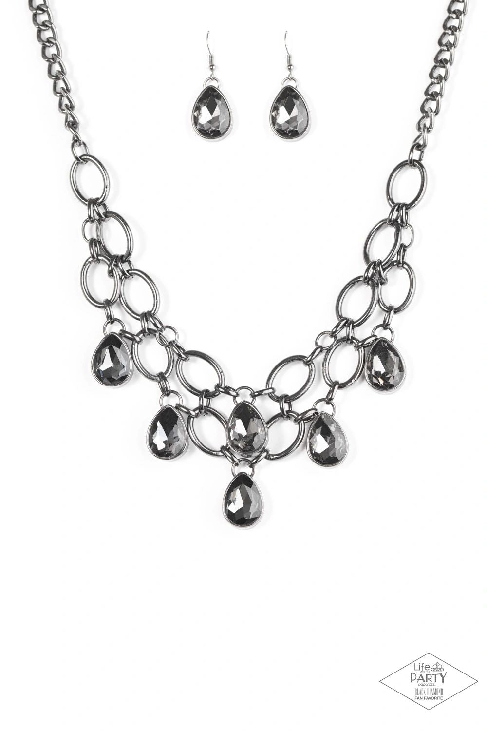 Show-Stopping Shimmer Black Necklace freeshipping - JewLz4u Gemstone Gallery