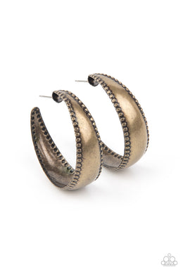 Burnished Benevolence - Brass Hoop Earring freeshipping - JewLz4u Gemstone Gallery