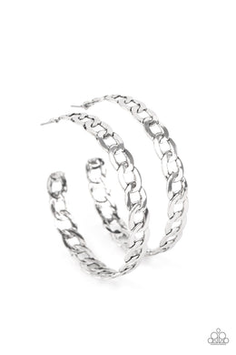 Climate CHAINge Silver Hoop Earring freeshipping - JewLz4u Gemstone Gallery