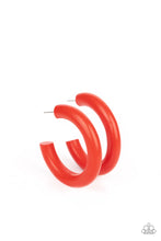 Load image into Gallery viewer, Woodsy Wonder - Red Hoop Earring
