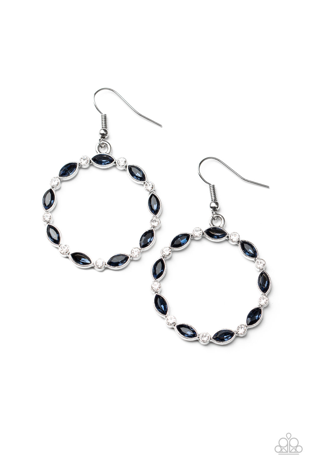Crystal Circlets - Blue Earring freeshipping - JewLz4u Gemstone Gallery