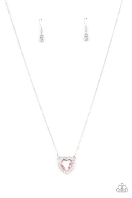 Out of the GLITTERY-ness of Your Heart Pink Necklace freeshipping - JewLz4u Gemstone Gallery