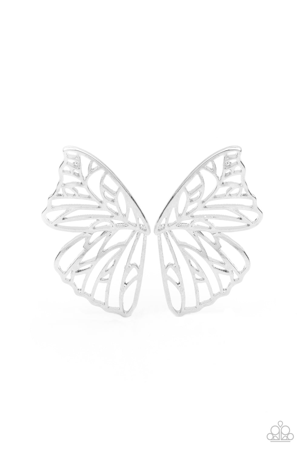 Butterfly Frills - Silver Post Earring freeshipping - JewLz4u Gemstone Gallery