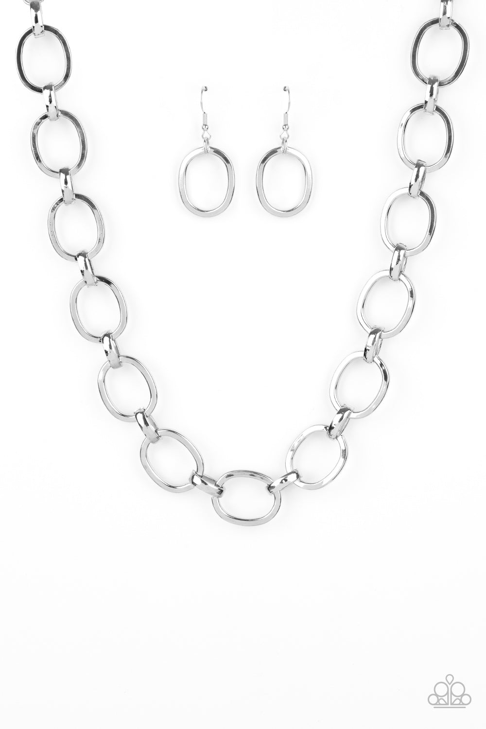 HAUTE-ly Contested - Silver Necklace freeshipping - JewLz4u Gemstone Gallery