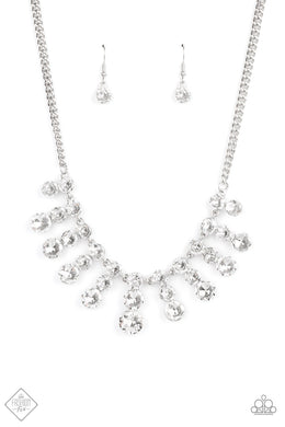 Celebrity Couture - White Rhinestone Necklace freeshipping - JewLz4u Gemstone Gallery