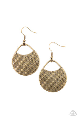 I'm Sensing a Pattern Here - Brass Earring freeshipping - JewLz4u Gemstone Gallery