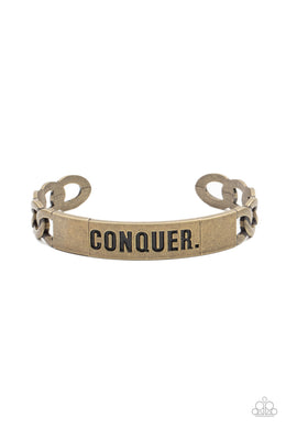 Conquer Your Fears - Brass Bracelet freeshipping - JewLz4u Gemstone Gallery