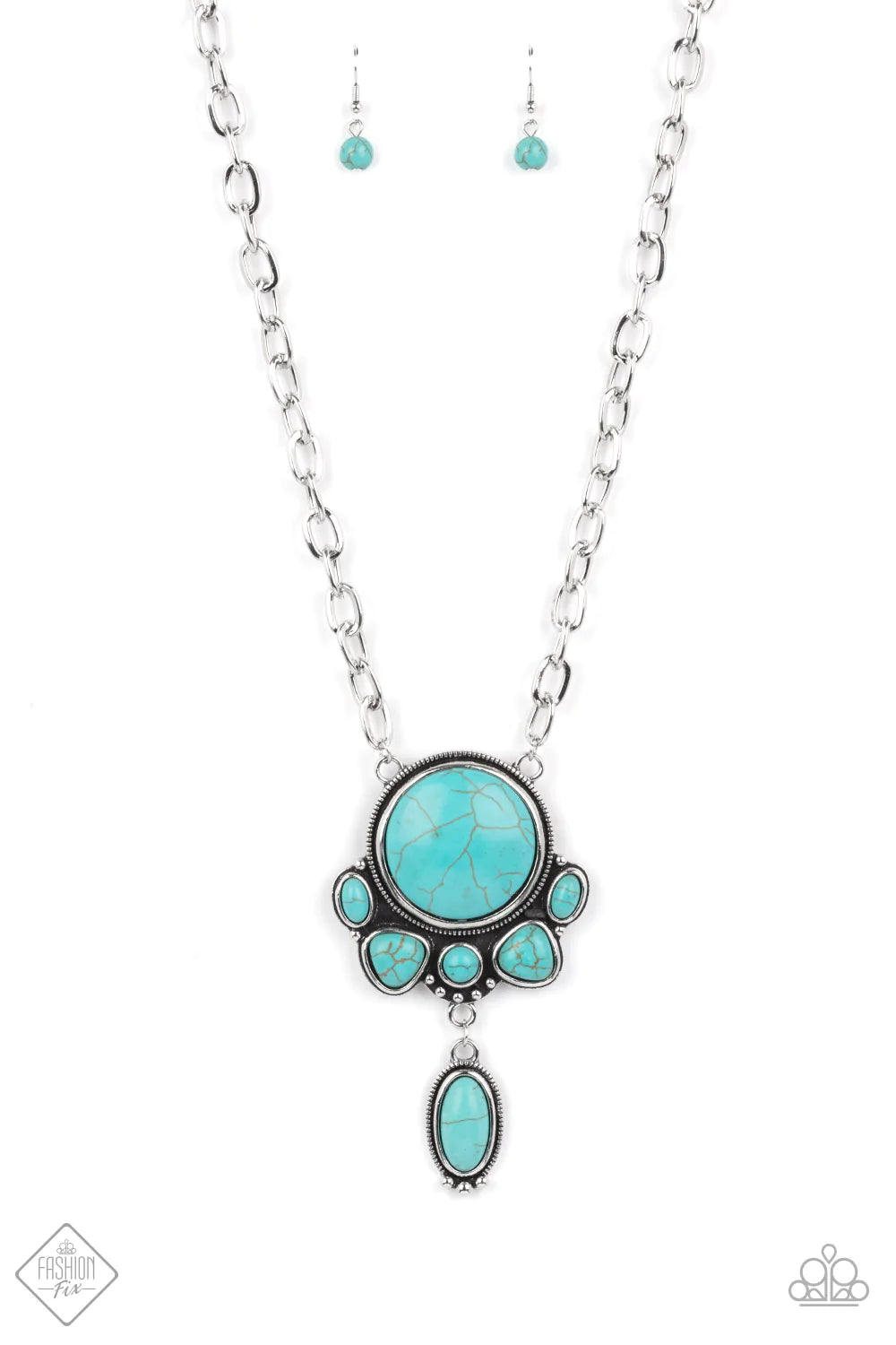 Geographically Gorgeous - Blue (Turquoise) Necklace (SSF-0321)