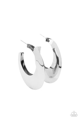 Going OVAL-board - Silver Hoop Earring freeshipping - JewLz4u Gemstone Gallery