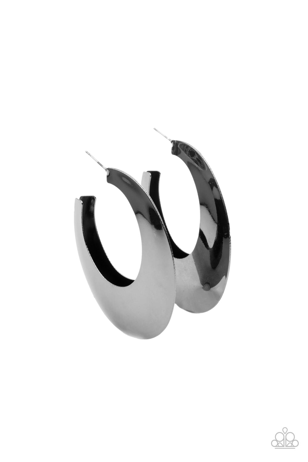 Going OVAL-board - Black (Gunmetal) Hoop Earring