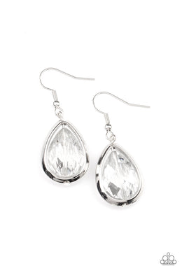 Drop-Dead Duchess - Silver (Rhinestone) Earring freeshipping - JewLz4u Gemstone Gallery