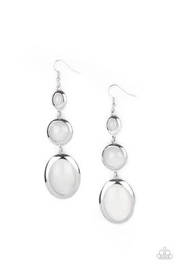 Retro Reality - White Earring freeshipping - JewLz4u Gemstone Gallery