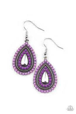 Beaded Bonanza - Purple Earring freeshipping - JewLz4u Gemstone Gallery