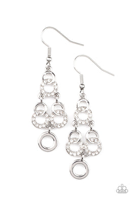 Luminously Linked - White Earring freeshipping - JewLz4u Gemstone Gallery