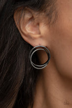 Load image into Gallery viewer, Always In The Loop - Black (Gunmetal) Post Earrings
