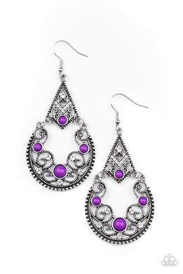 Bohemian Ball - Purple Earring freeshipping - JewLz4u Gemstone Gallery